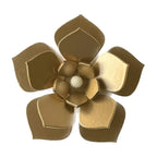 Kit Enfeite 4 Flores para Decoração de Parede - cor:Dourado