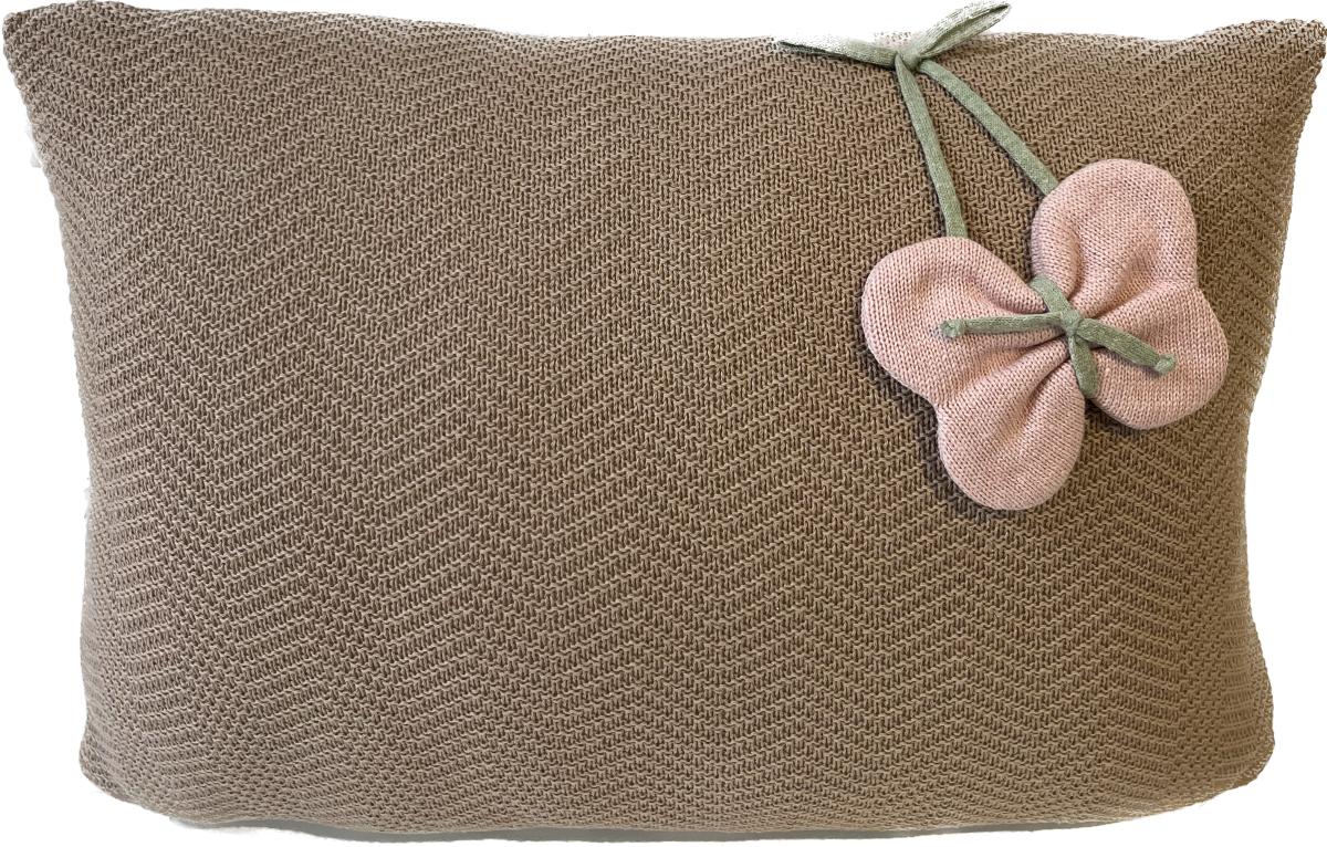 Almofada Decorativa com Pingente de Borboleta 35x50 cm