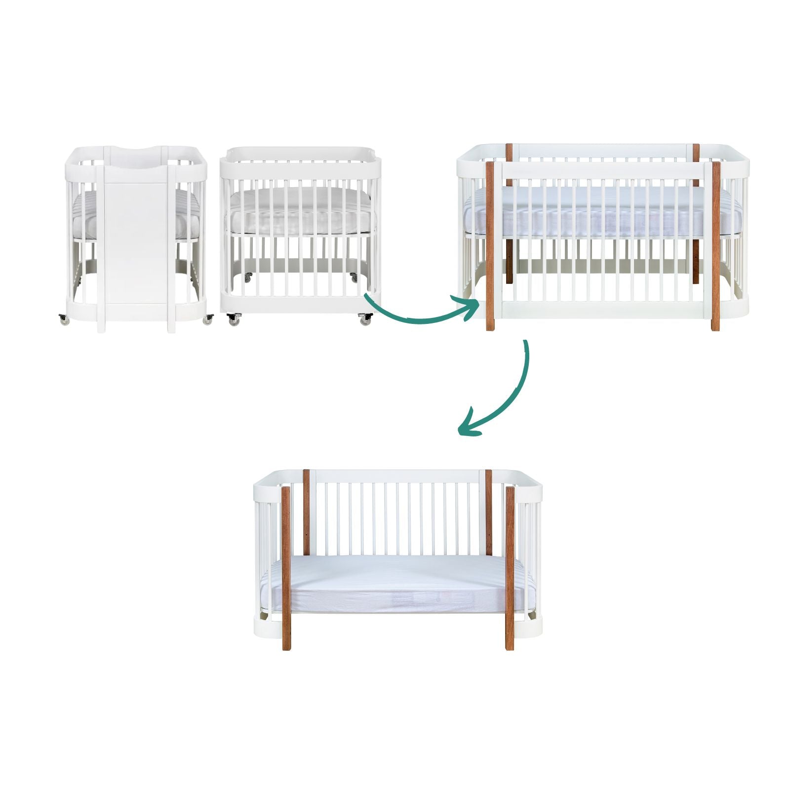 Berço Lola Branco com Madeira LOLA701 BF - Sleeper
