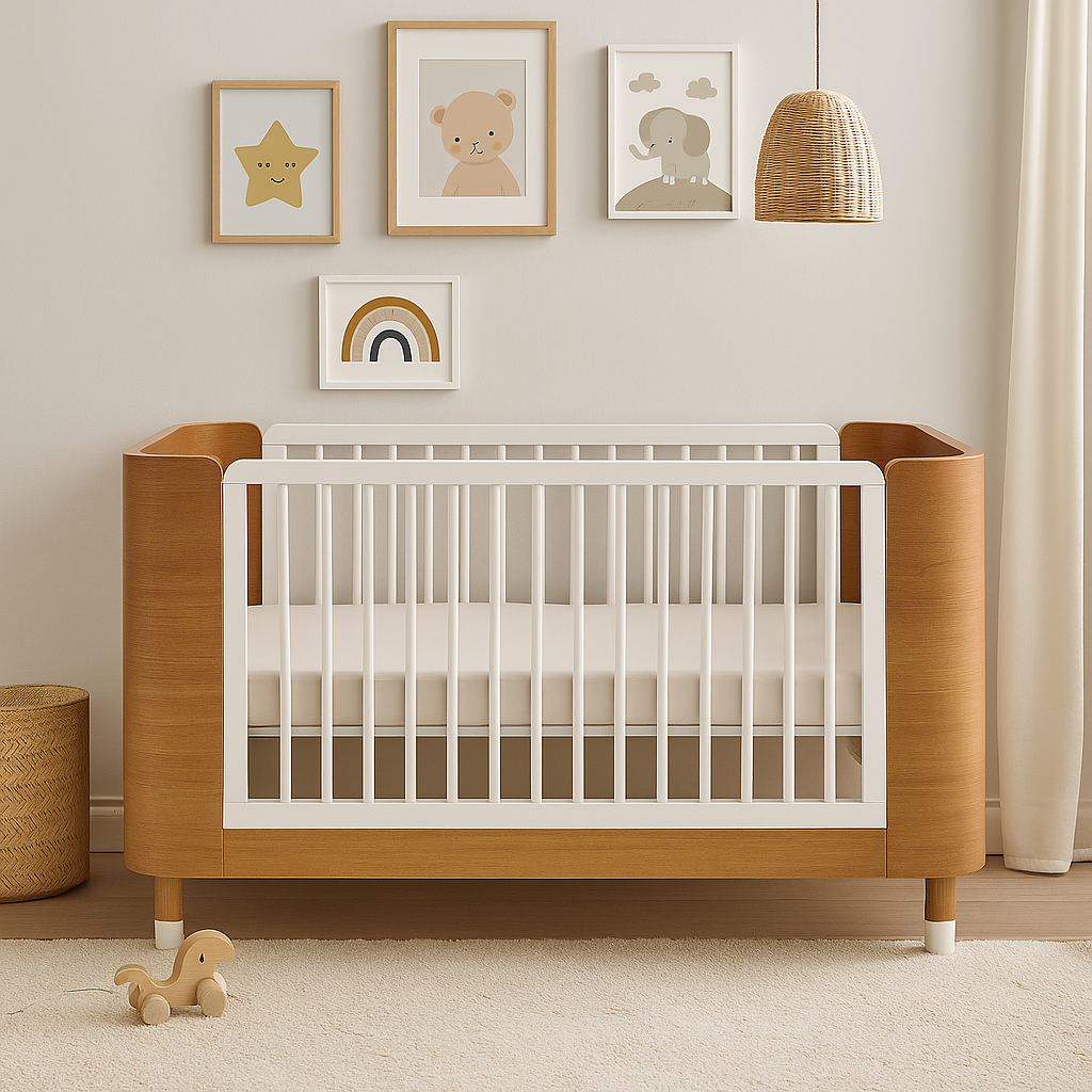 Berço Pé de Meia Madeira com Grade Branca - Sleeper