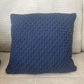 Almofada Decorativa Quadrada em Tricot Marinho 40x40 cm