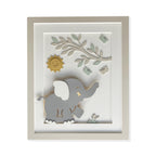 Quadro Decorativo com LED Safari Selva Elefante Bege