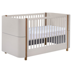 Berço Mini Cama Kim - Sleeper Cor:Amêndoa com Madeira