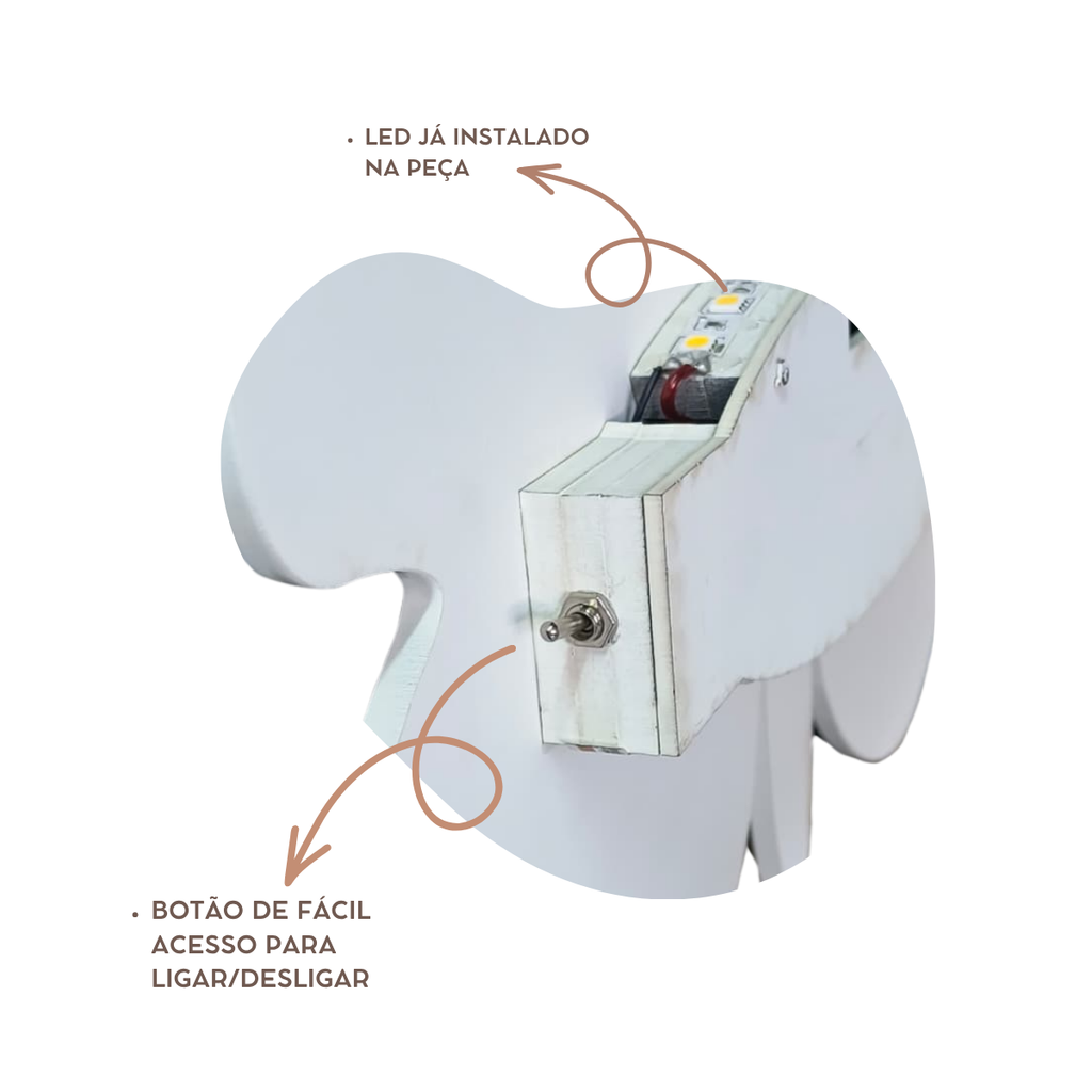 Quadro Decorativo para Parede Borboleta com Led - cor:Branco