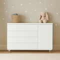 Cômoda Bada Branco BAD-471 com 4 Gavetas e 1 Porta com Rodízios - Kartoon