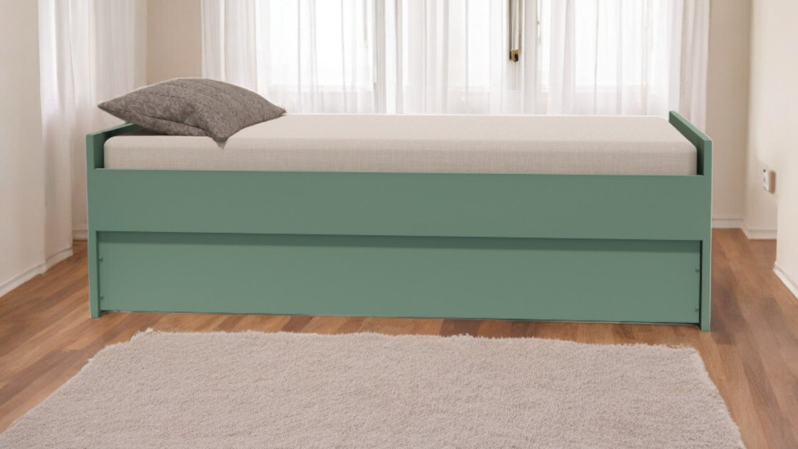 Cama Bicama Solteiro e Casal Versatile 3 em 1 - Kartoon - Verde Natureza
