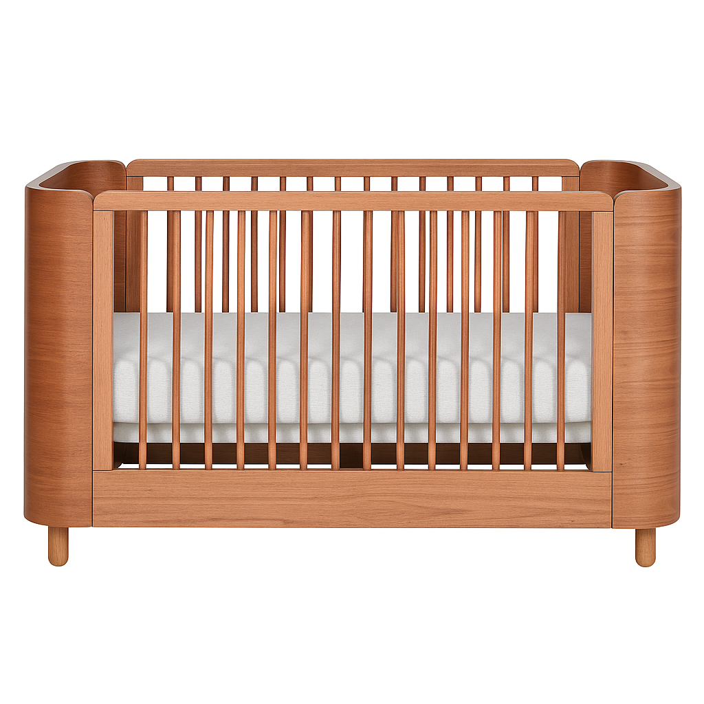 Berço Pé de Meia Madeira com Grade Madeira - Sleeper