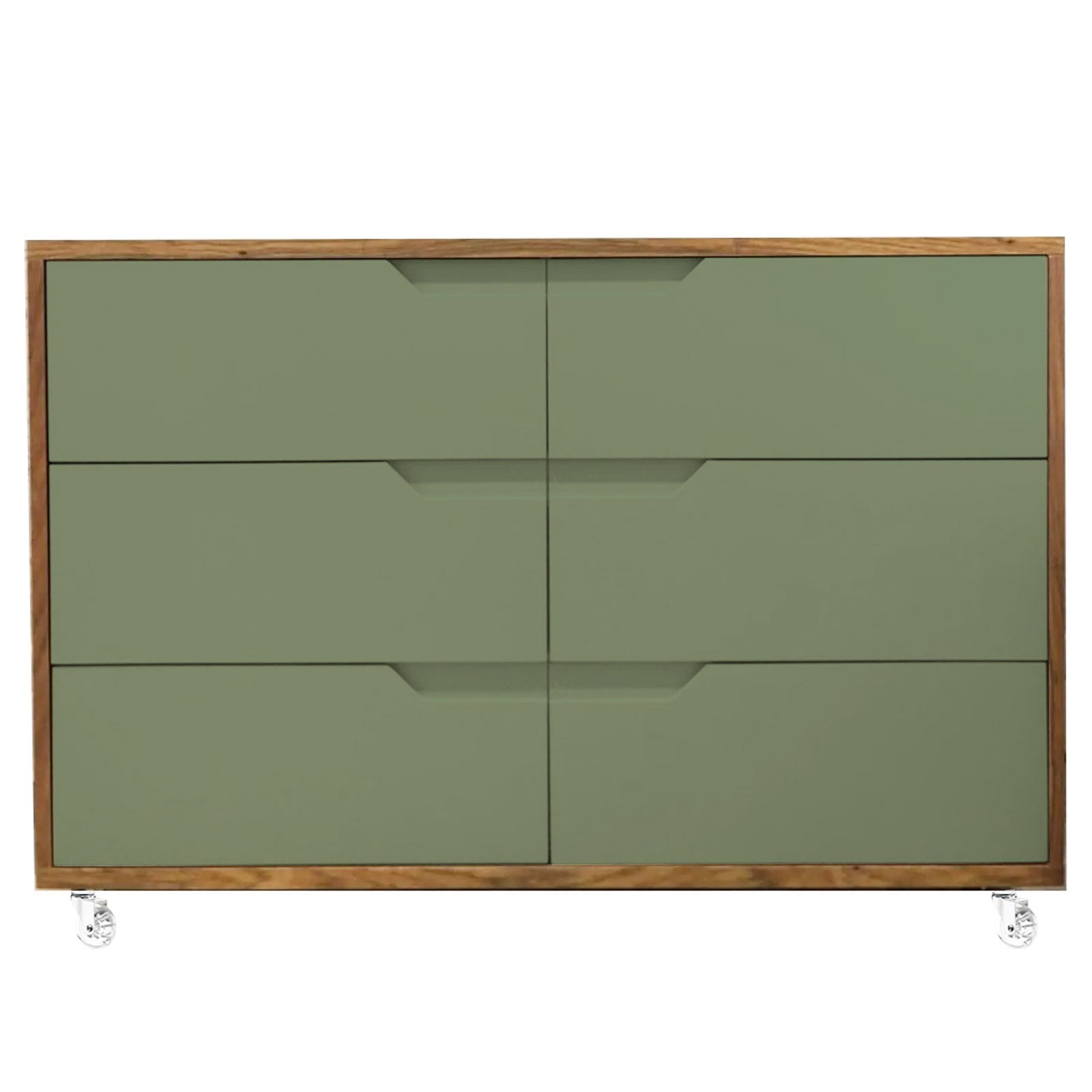 Cômoda Fases FAS-610 6 Gavetas Caixa em Jequitibá - Kartoon Cor:Frente de Gavetas Verde