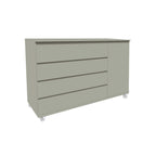 Cômoda Bada BAD-471 com 4 Gavetas e 1 Porta com Rodízios - Kartoon Cor:Cinza Harbor