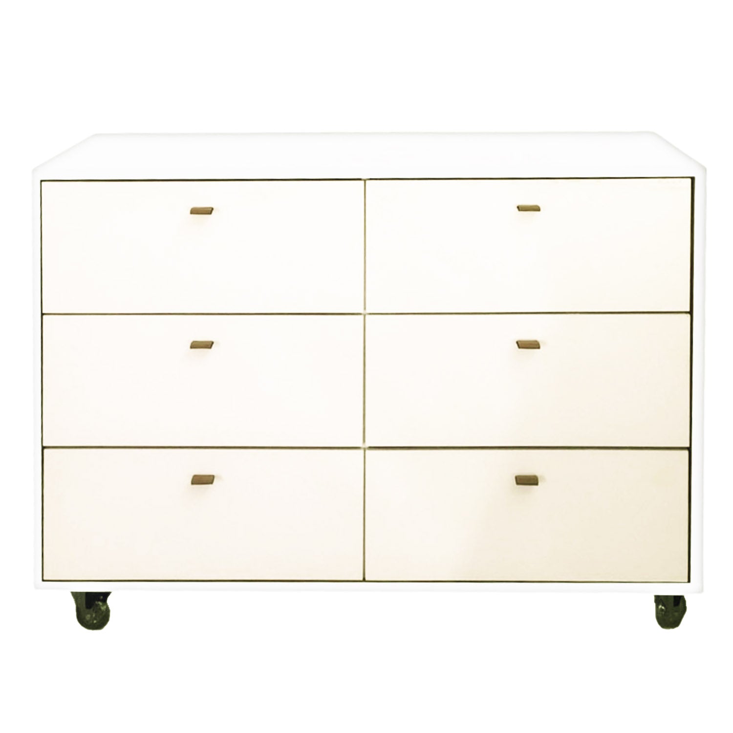 Cômoda Fazenda 6 Gavetas Caixa Branco FAZ-002 - Kartoon - Cor:Frente de Gavetas Areia