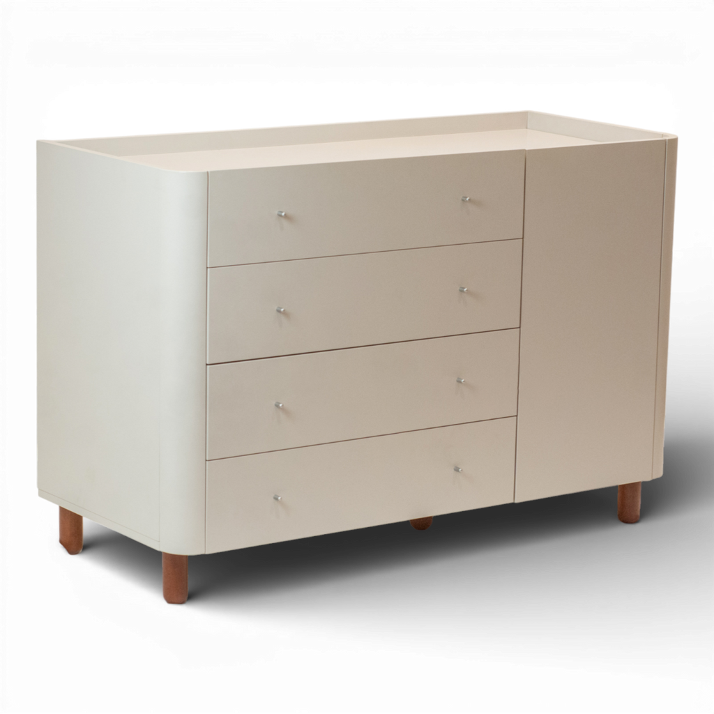 Cômoda Sleep COM704 com 4 Gavetas e 1 Porta - Sleeper Cor:Branco