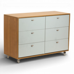 Cômoda Fazenda 6 Gavetas Caixa Freijó FAZ-001 - Kartoon Cor:Frente de Gavetas Branco