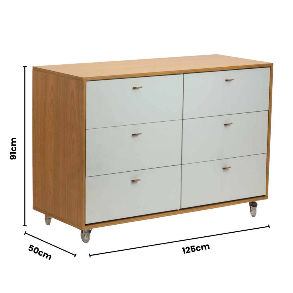 Cômoda Fazenda 6 Gavetas Caixa Freijó FAZ-001 - Kartoon Cor:Frente de Gavetas Branco