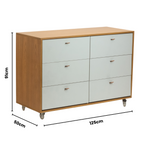 Cômoda Fazenda 6 Gavetas Caixa Freijó FAZ-001 - Kartoon Cor:Frente de Gavetas Branco