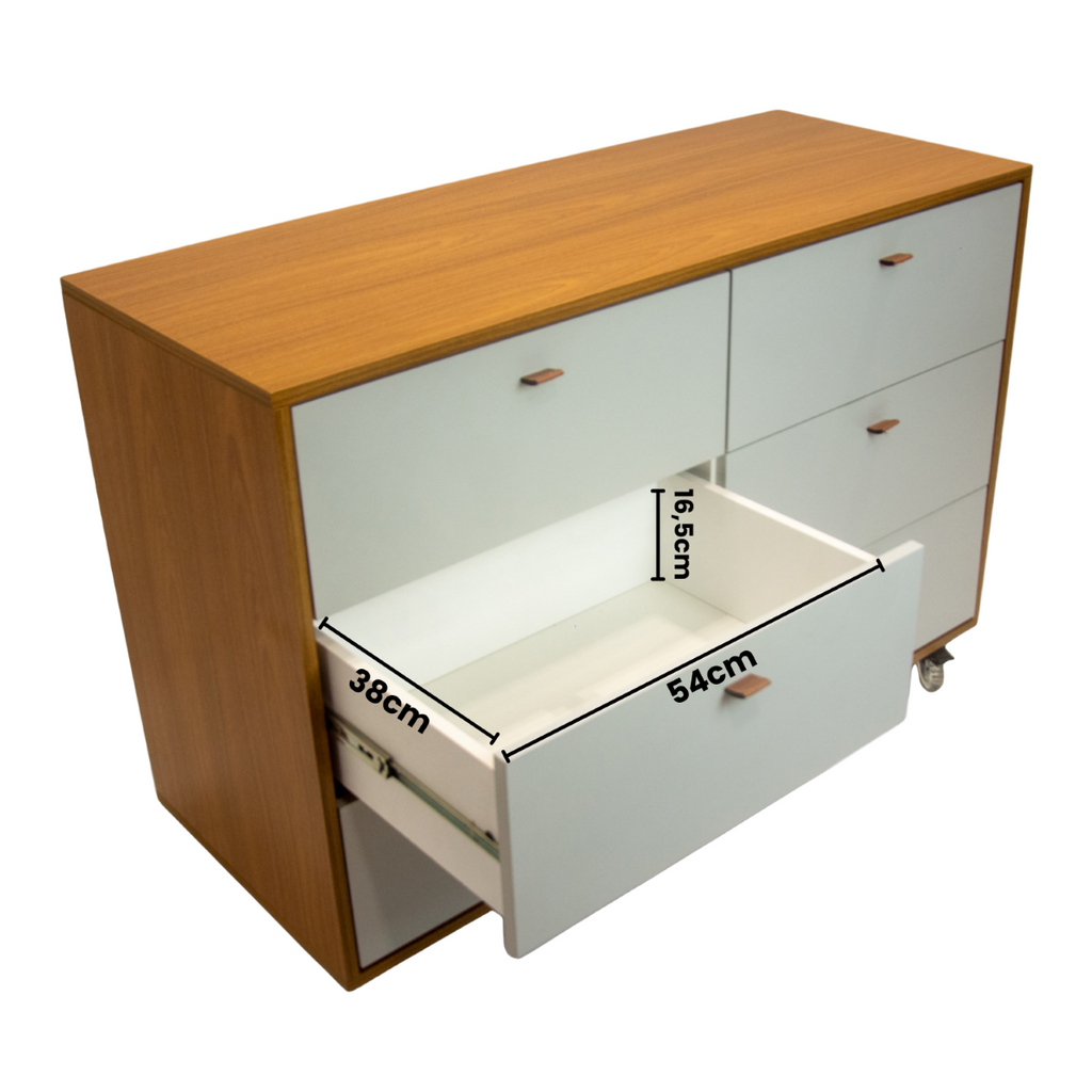 Cômoda Fazenda 6 Gavetas Caixa Freijó FAZ-001 - Kartoon Cor:Frente de Gavetas Branco