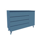 Cômoda Badá BAD-171 com 4 Gavetas e 1 Porta Pés Fixos - Kartoon Cor:Azul Gude