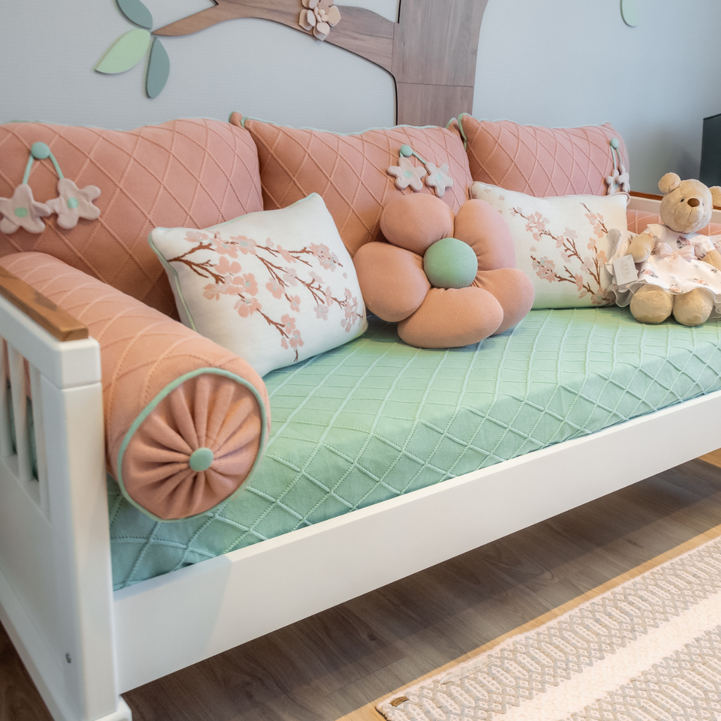 Kit Completo Almofadas Decorativas Jardim Encantado Rosa 9pçs - Arte e Ternura