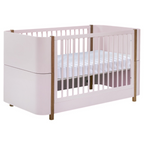Berço Mini Cama Kim - Sleeper Cor:Rosa com Madeira
