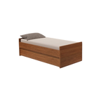 Cama Bicama Solteiro e Casal Versatile 3 em 1 em MDF - Kartoon - Freijó