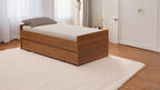 Cama Bicama Solteiro e Casal Versatile 3 em 1 em MDF - Kartoon - Freijó
