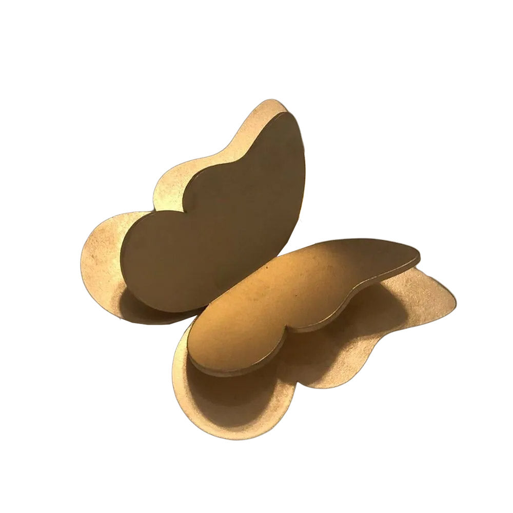 Kit 4 Borboletas para Decoração de Parede Tam P - cor:Dourado