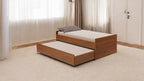 Cama Bicama Solteiro e Casal Versatile 3 em 1 em MDF - Kartoon - Freijó