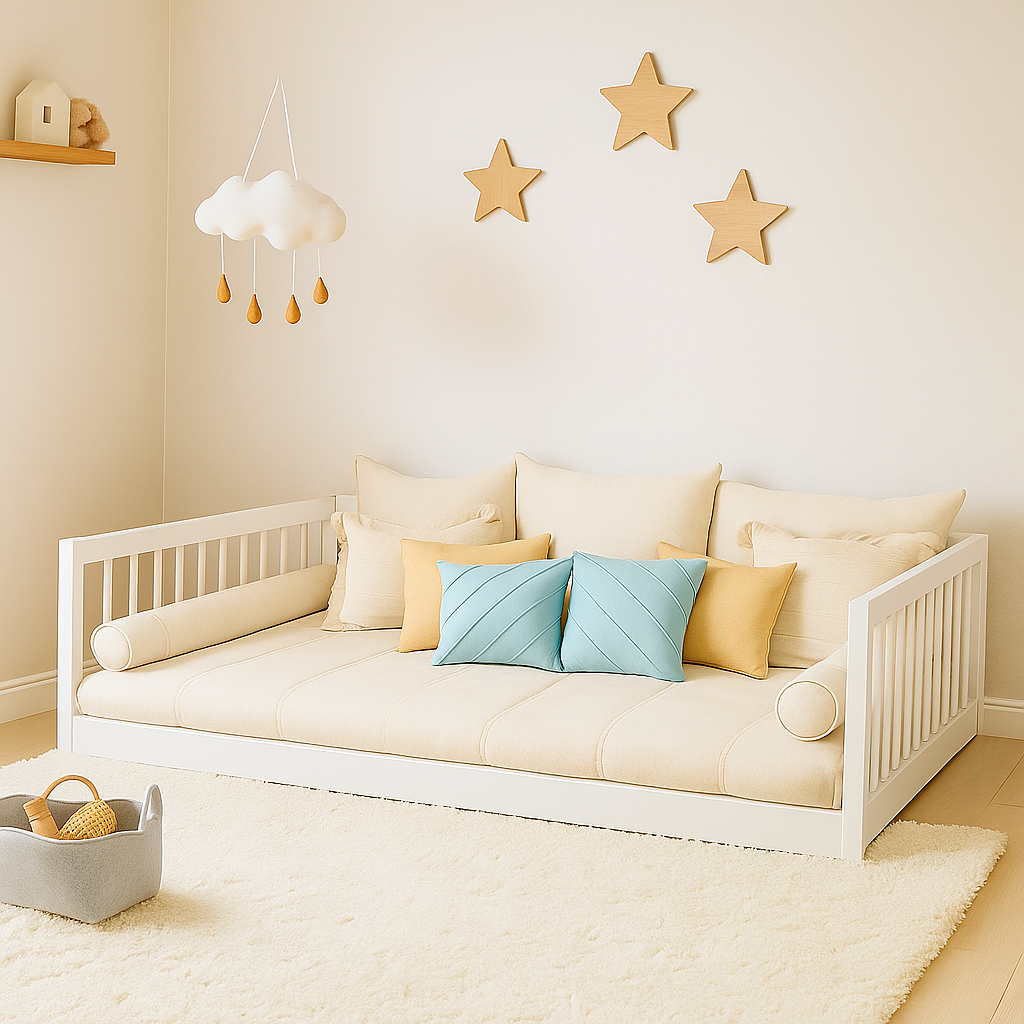 Cama Montessoriana Ninho Casal KIDS341 Branca - Sleeper