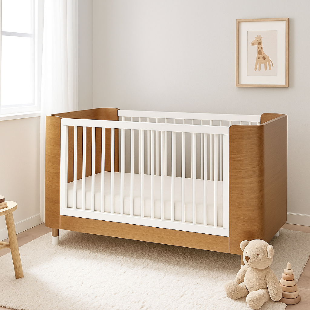 Berço Pé de Meia Madeira com Grade Branca - Sleeper