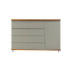 Cômoda Bada BAD-471 com 4 Gavetas e 1 Porta com Rodízios - Kartoon Cor:Cinza Harbor com Madeira
