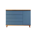 Cômoda Badá BAD-171 com 4 Gavetas e 1 Porta Pés Fixos - Kartoon Cor:Azul Gude com Madeira