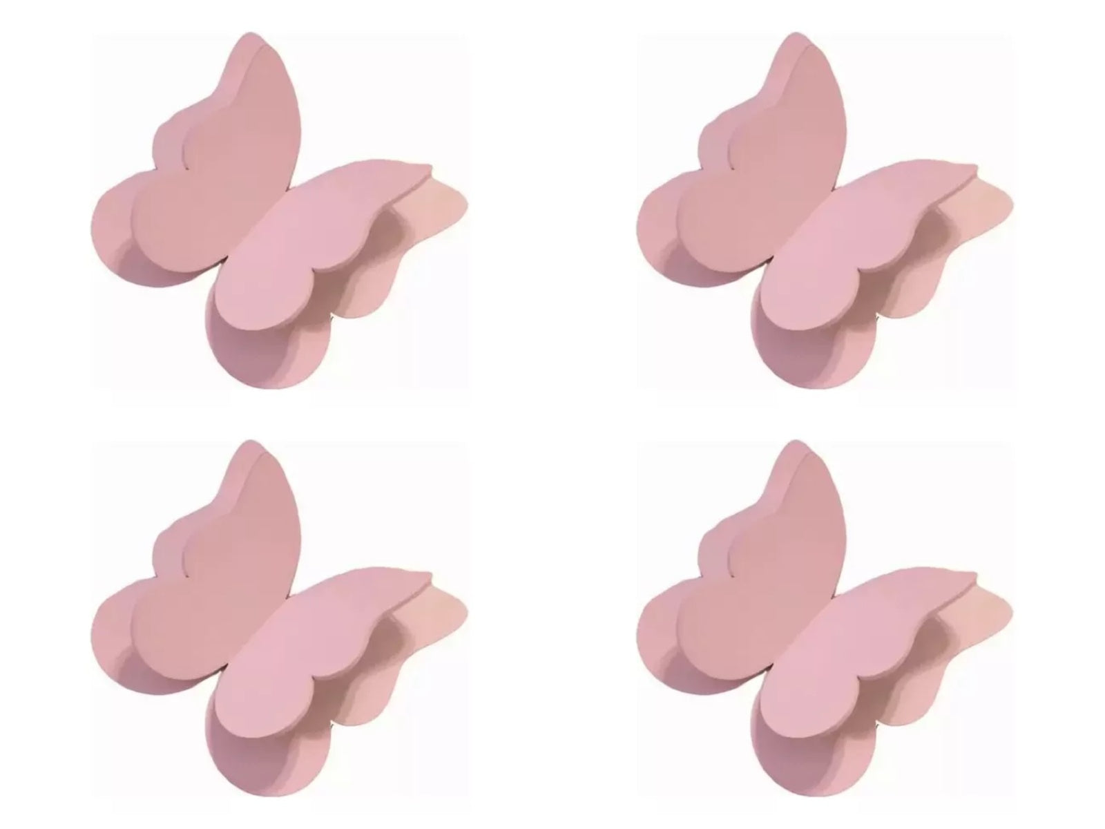 Kit 4 Borboletas para Decoração de Parede Tam G - cor:Rosa