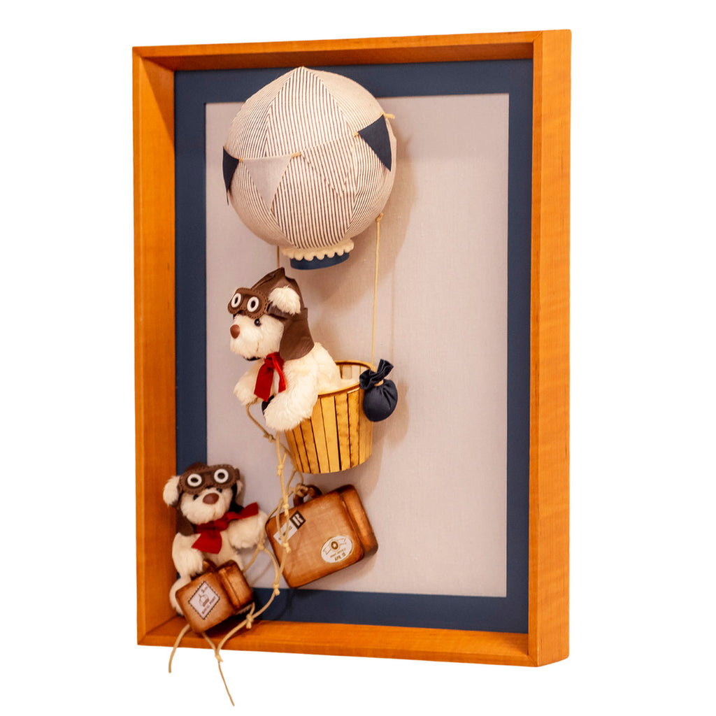 Kit 2 Quadros Decorativos Urso Aviador 63x53cm