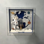 Quadro Decorativo Coleção Urso Astronauta (Foguete) com LED